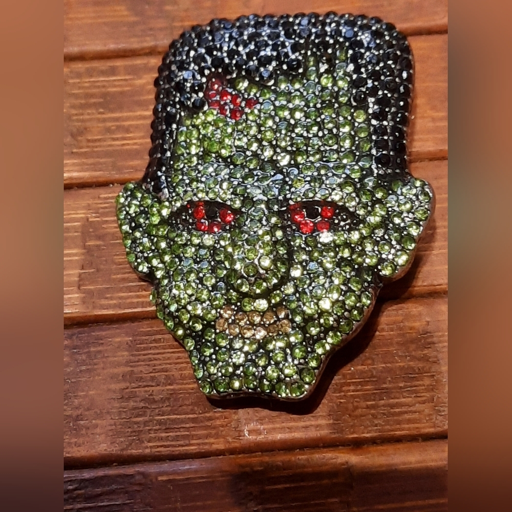 Frankenstein Rhinestone Brooch - Picture 3 of 5